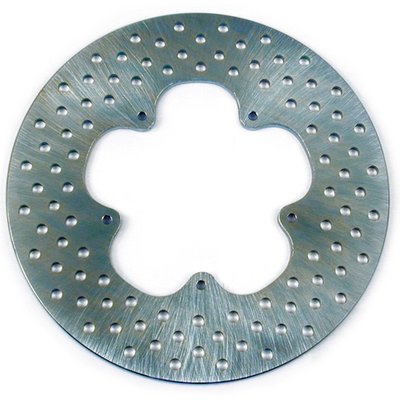 front; zinc plated; 11.5" diameter; countersunk 1/4" mounting holes; open center