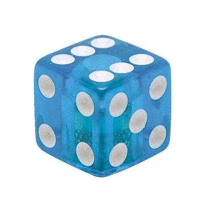 Dice, blue glitter