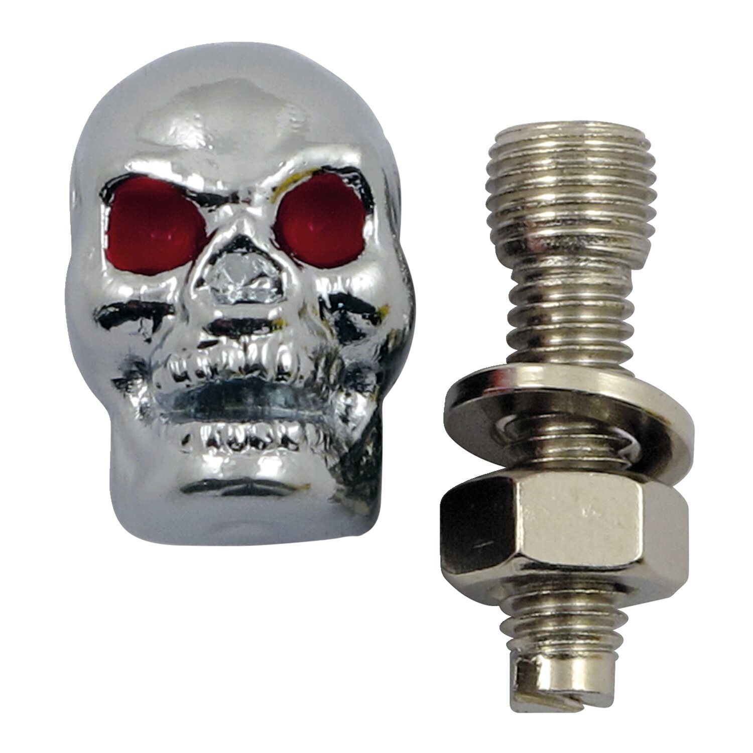 Trik Topz license plate mounts, skull Silver, Chrome