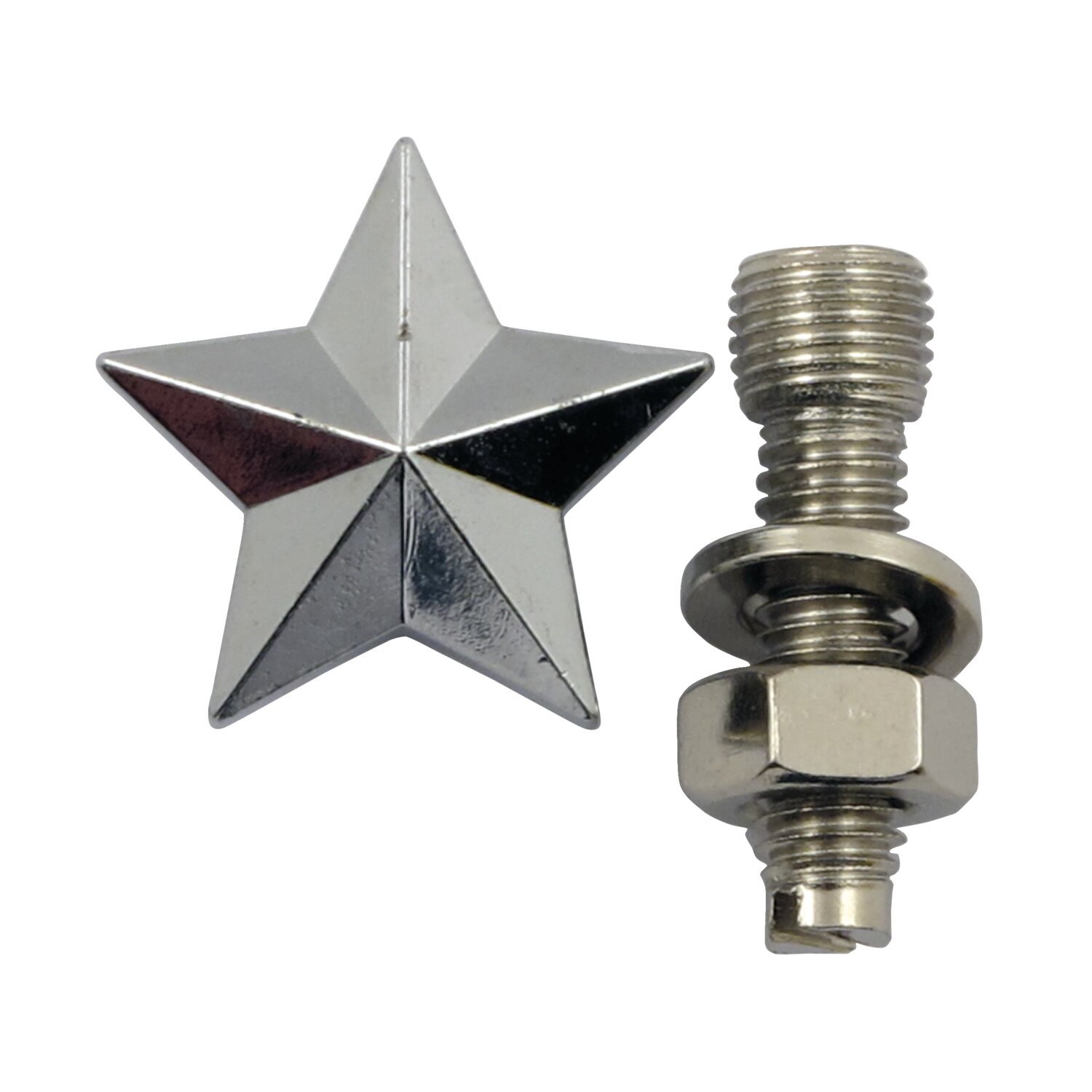 Trik Topz license plate mounts, star Silver, Silver