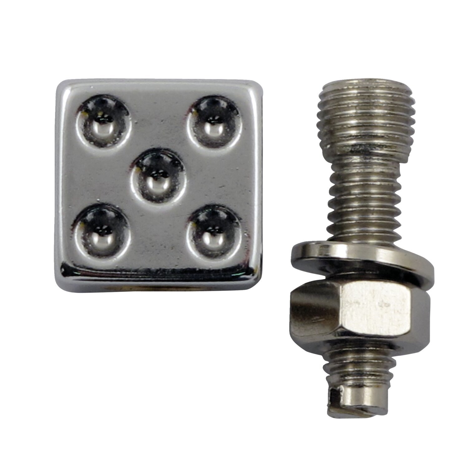 Trik Topz license plate mounts Dice, Silver, Chrome