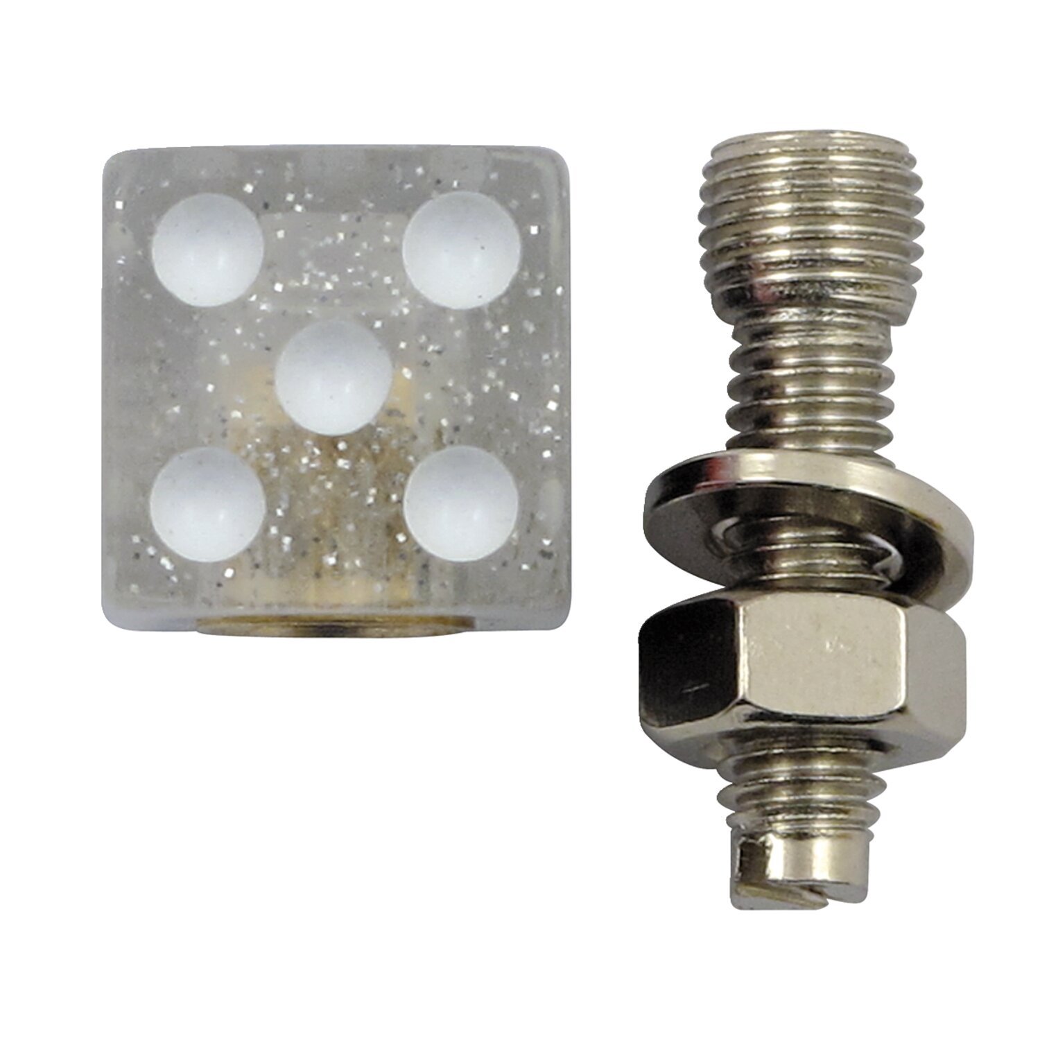 Trik Topz license plate mounts Dice, glitter White, Clear