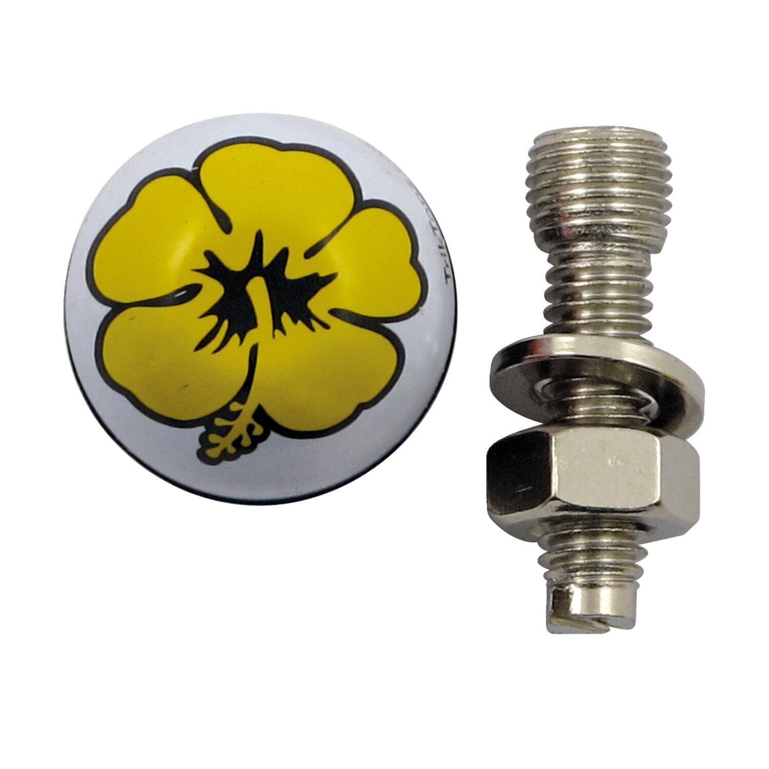 Trik Topz license plate mounts Flower, Yellow