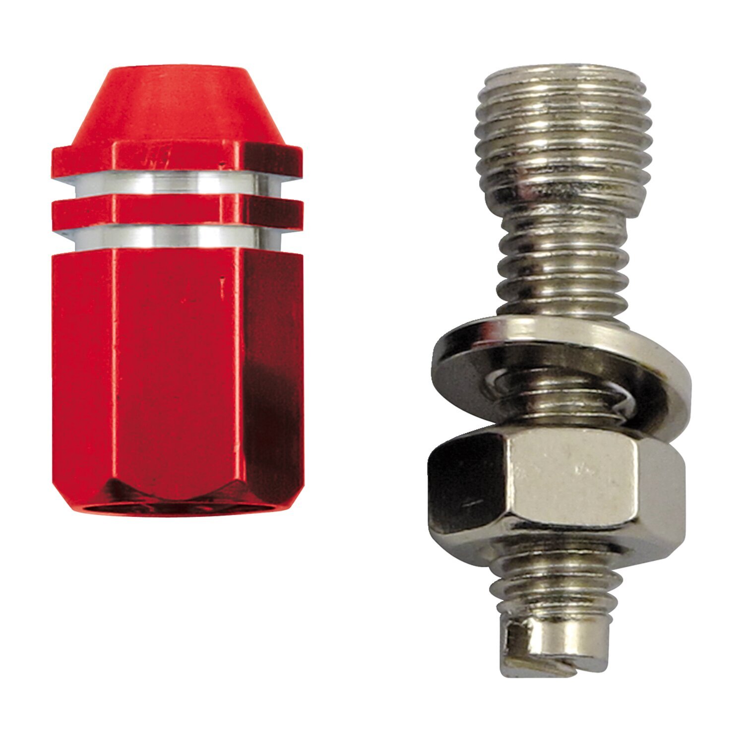Trik Topz license plate mounts Alloy Twotone hex straight, Red