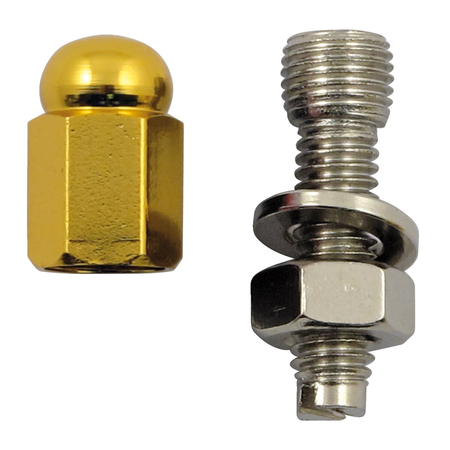 Trik Topz license plate mounts Alloy hex domed, Gold