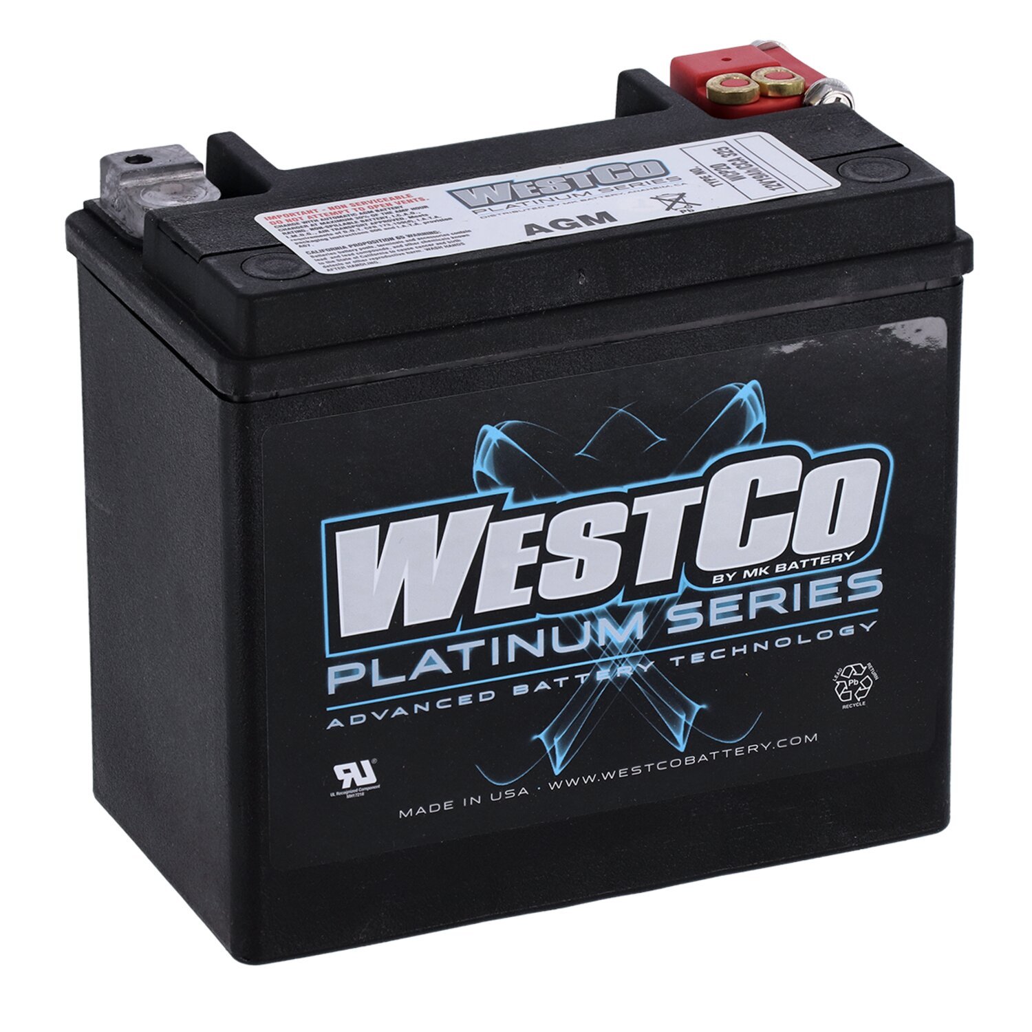 Westco, sealed AGM battery. 12V, 19Ah. 325CCA