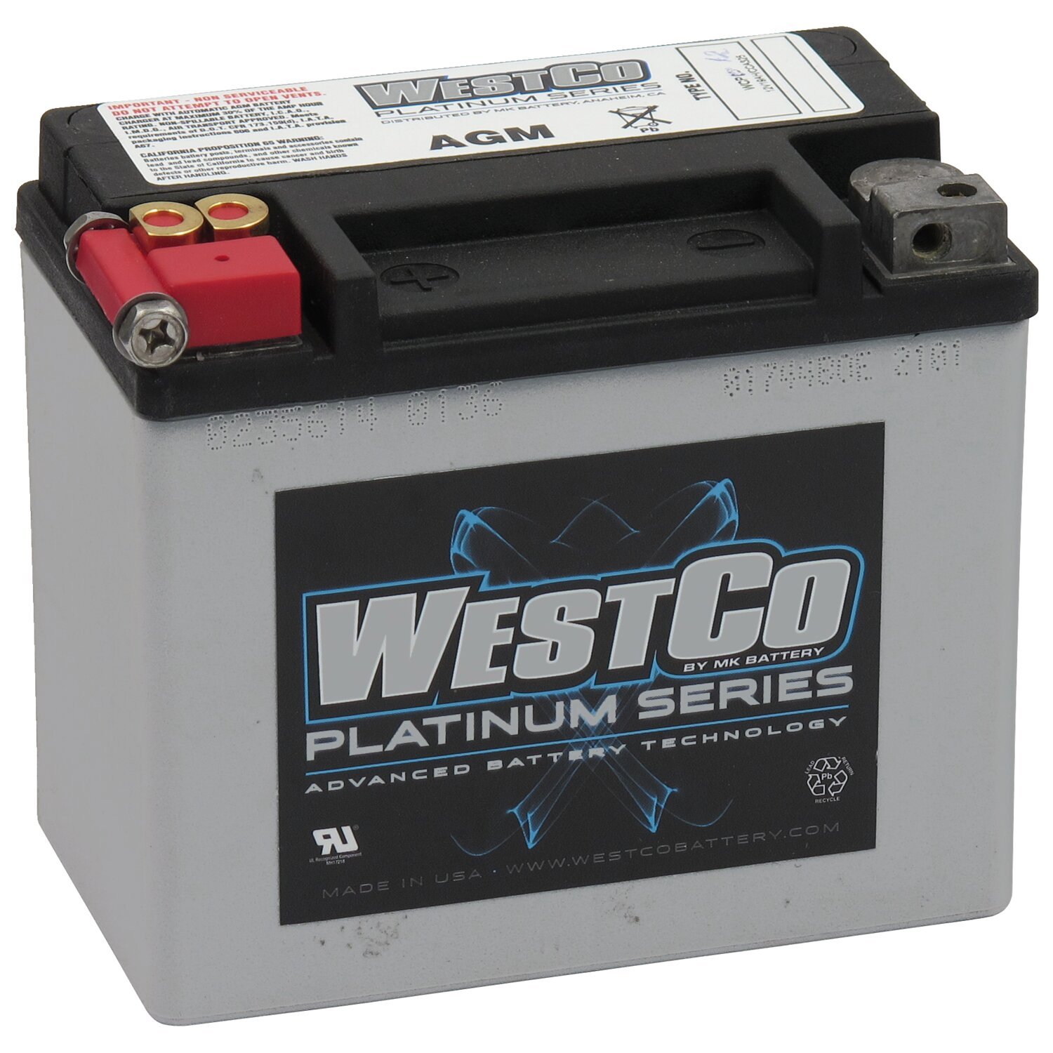Westco, sealed AGM battery. 12 Volt, 10AMP, 180CCA