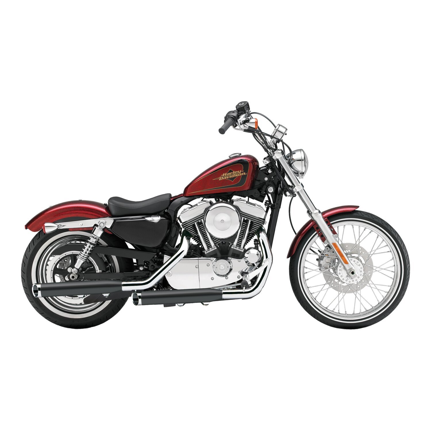 Cobra, 3" slip-on mufflers, Black, Chrome