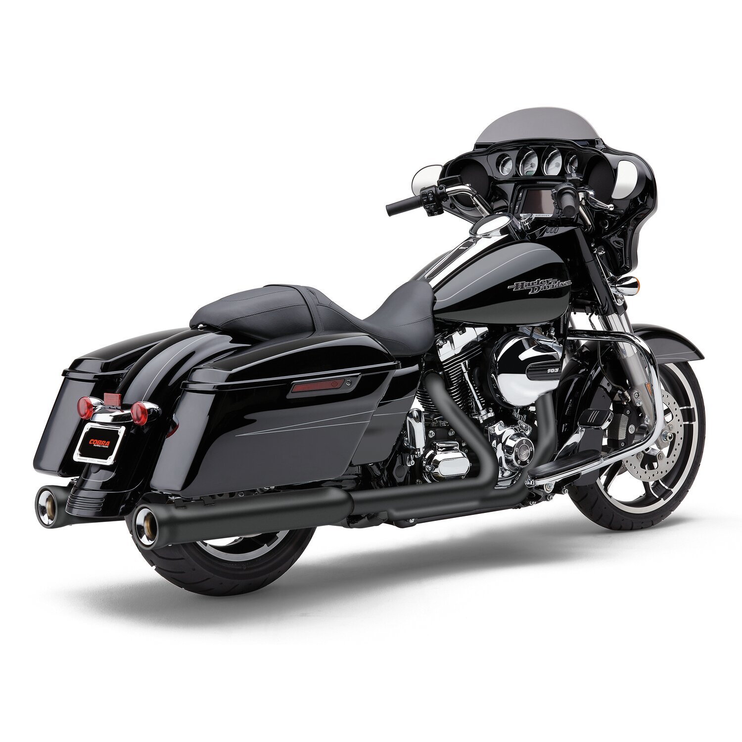 Cobra NH series 4" slip-on mufflers, Black