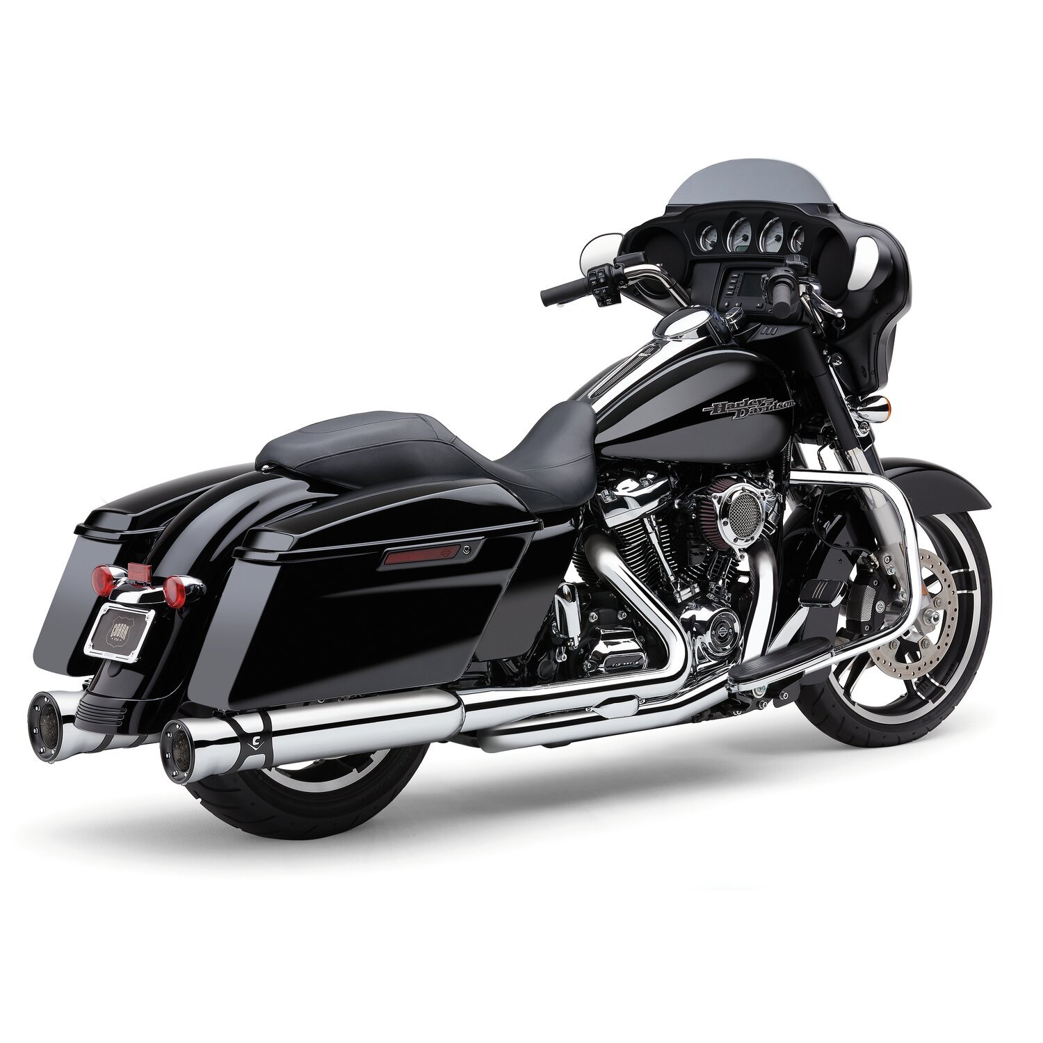 Cobra, independant dual head pipes with power port, Chrome