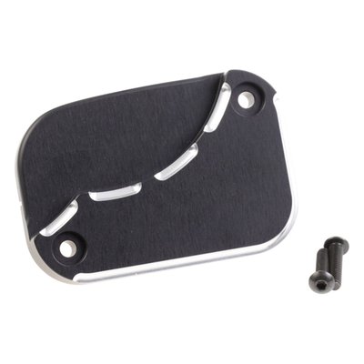 Gloss black powder coated with a Contrast Cut machined finish. CNC machined billet aluminum. Includes hardware.