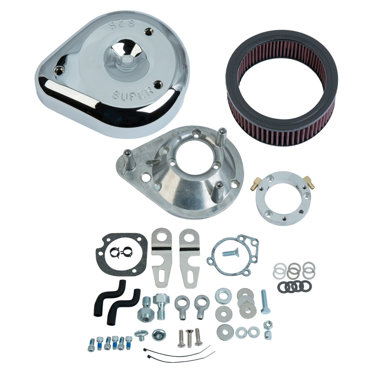 S&S, teardrop air cleaner assembly, Chrome