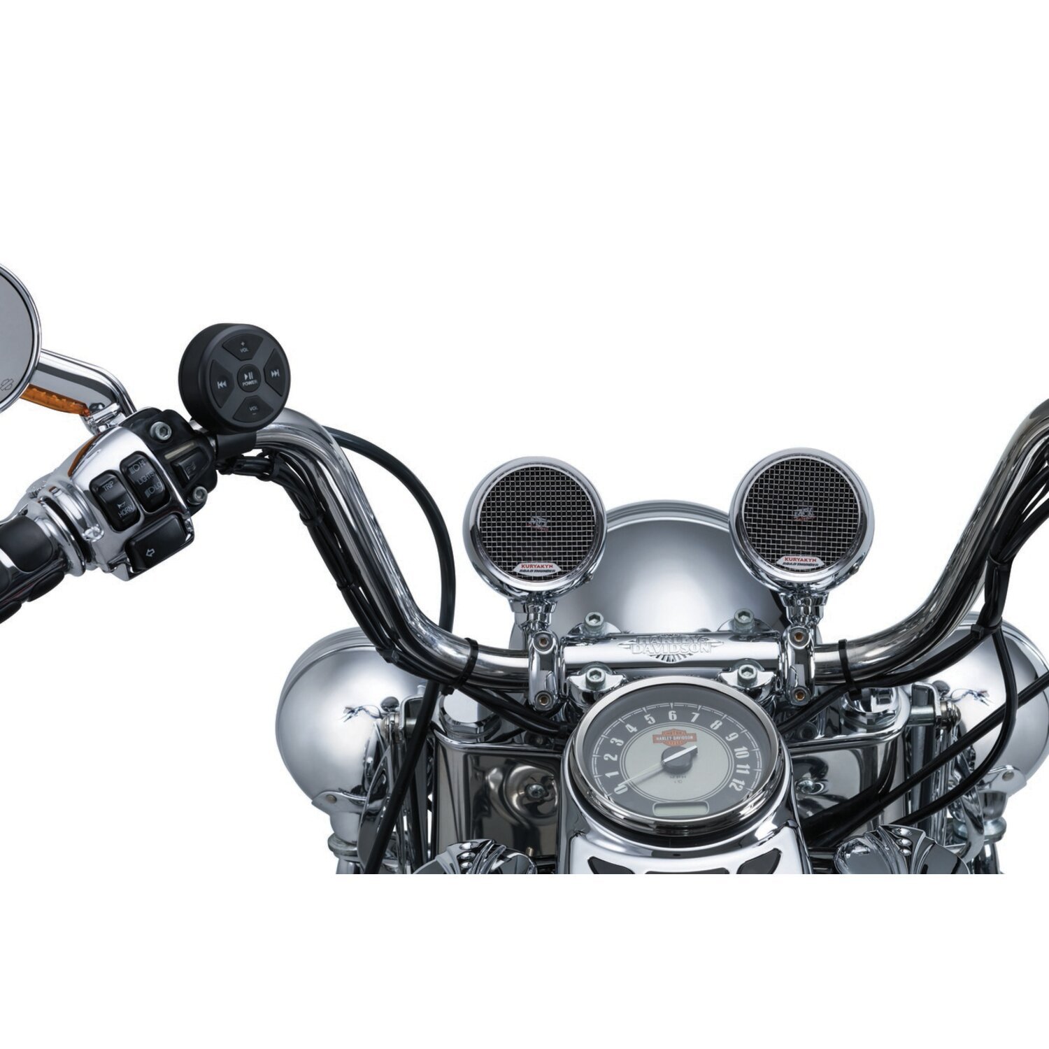 Kuryakyn, Road thunder speaker pods kit, Black, Chrome
