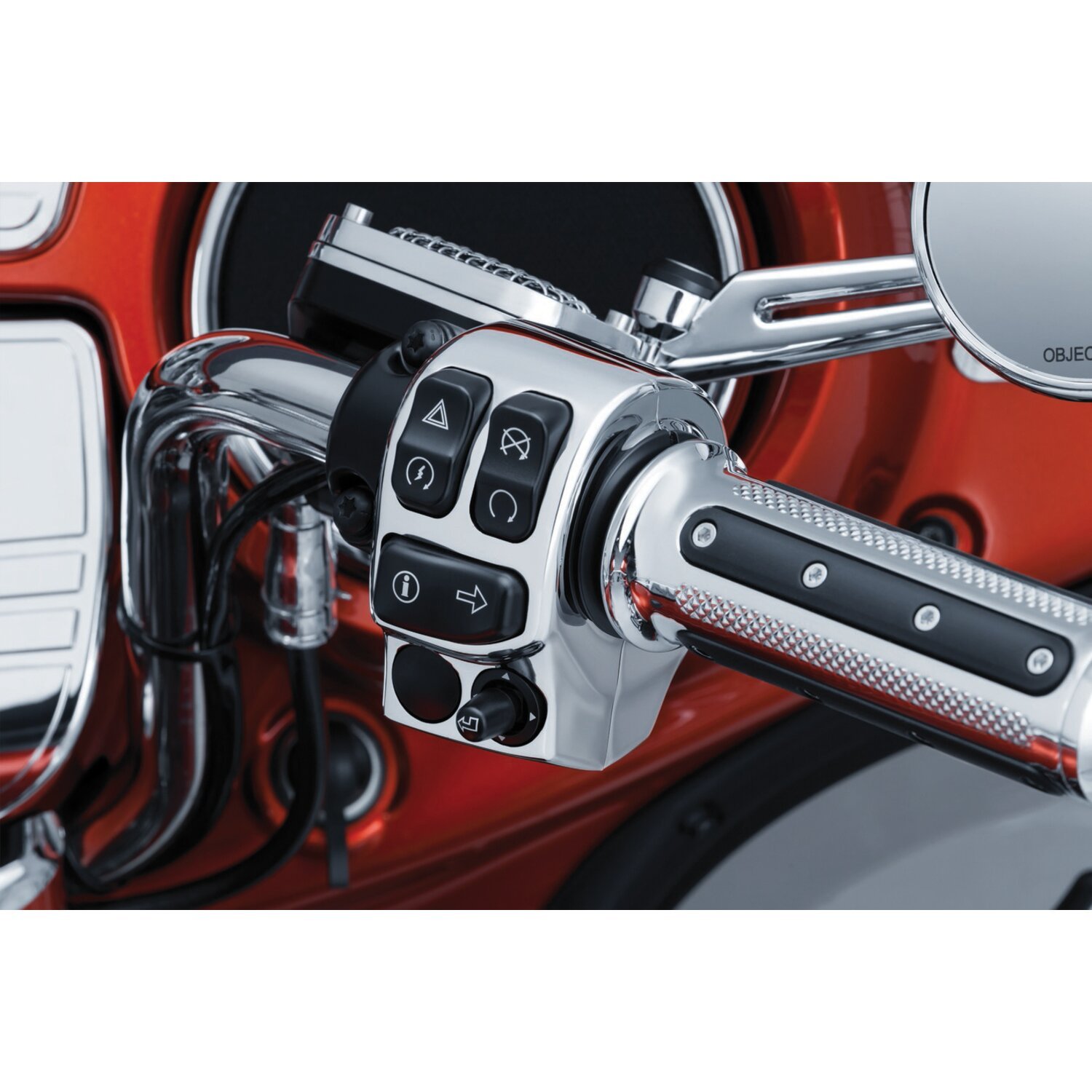 Kuryakyn, Switch housing set, Silver, Chrome