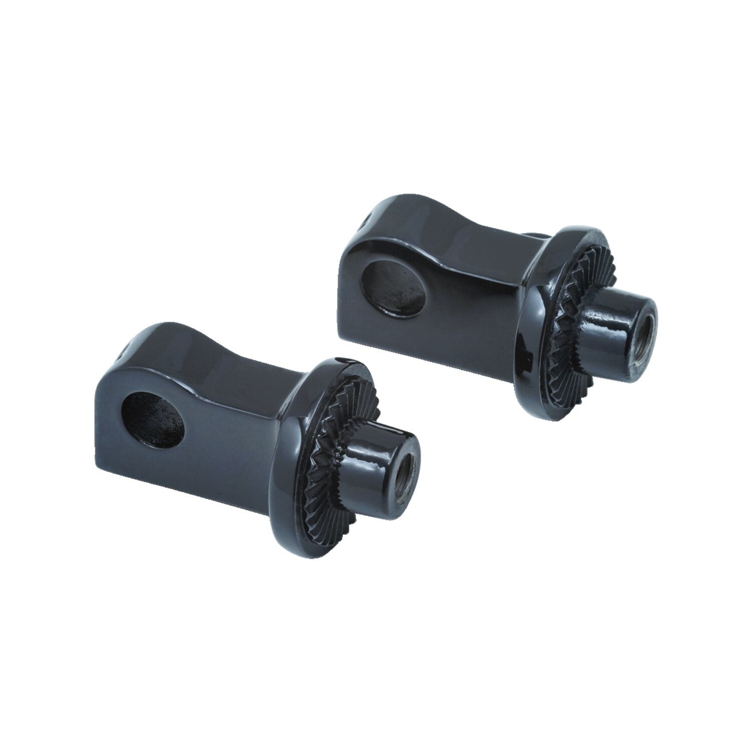 Kuryakyn, Foot peg adapters. splined, Black, Gloss