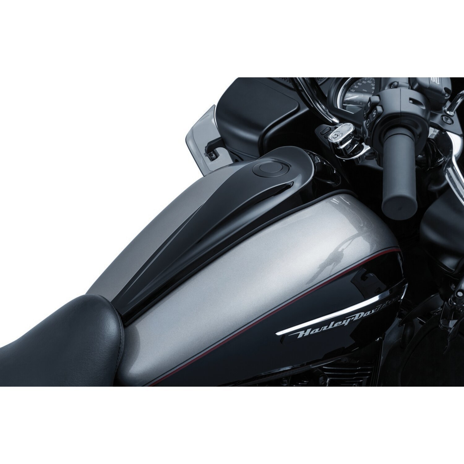 Kuryakyn, Jim Nasi smooth dash cover, Black, Gloss