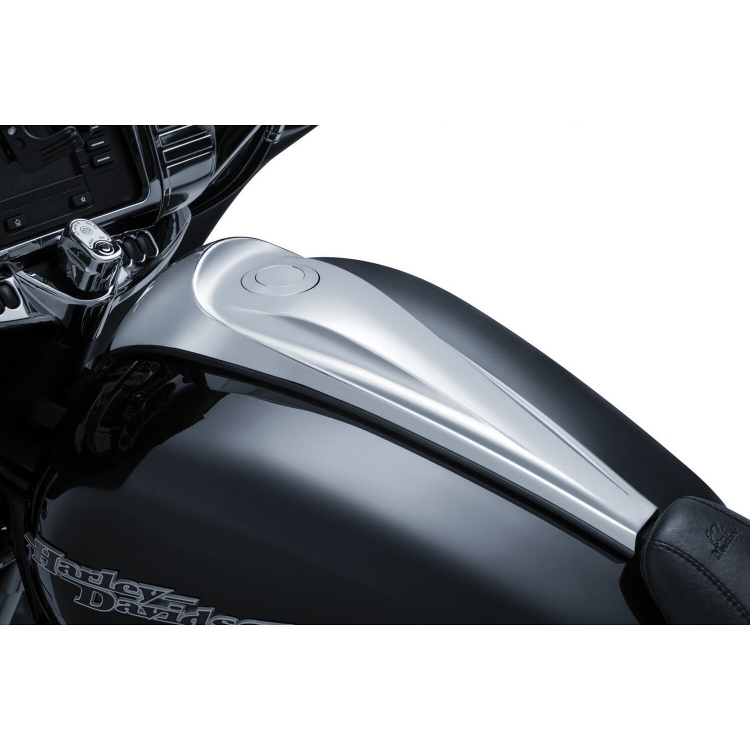 Kuryakyn, flush mount Pop-Up gas cap, Chrome