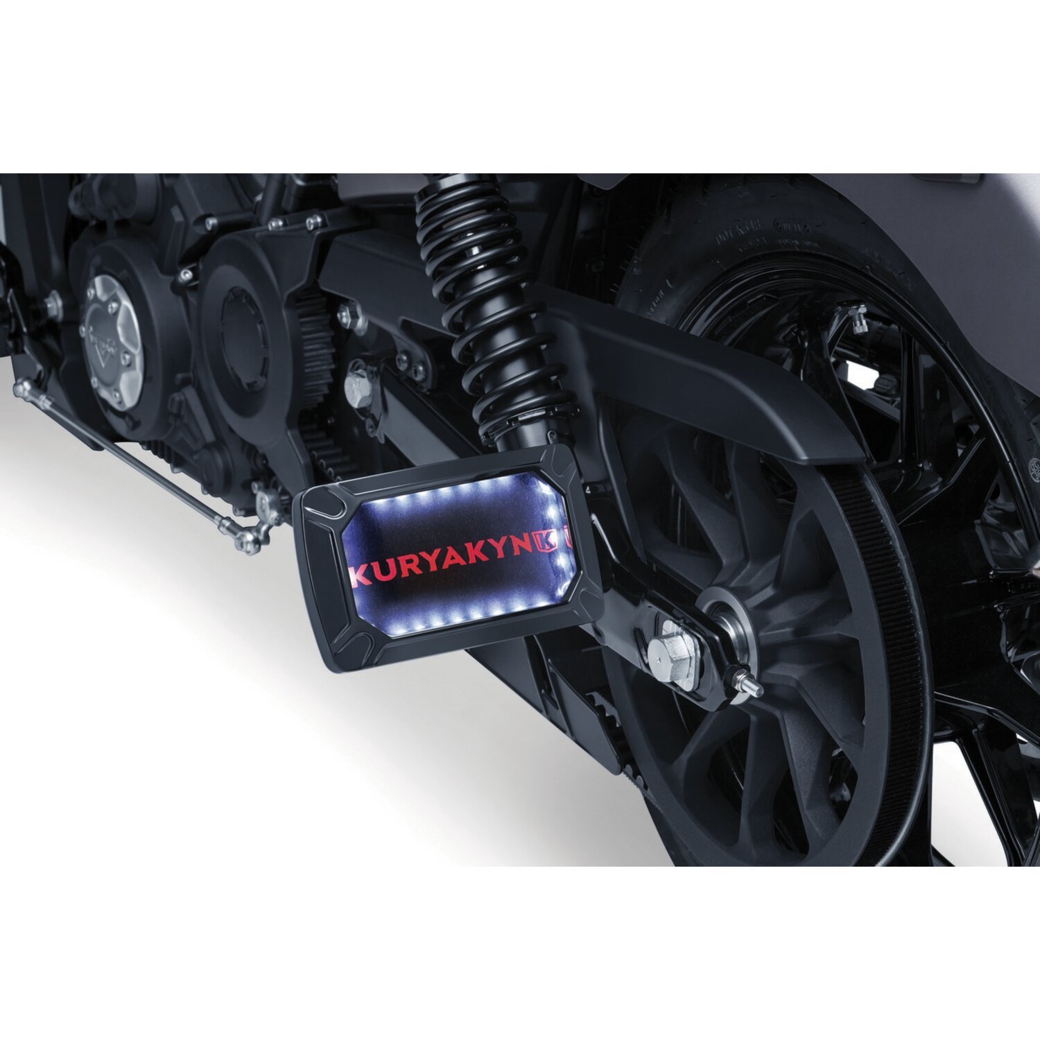 Kuryakyn, Nova curved license plate holder, horizontal, Black, Gloss
