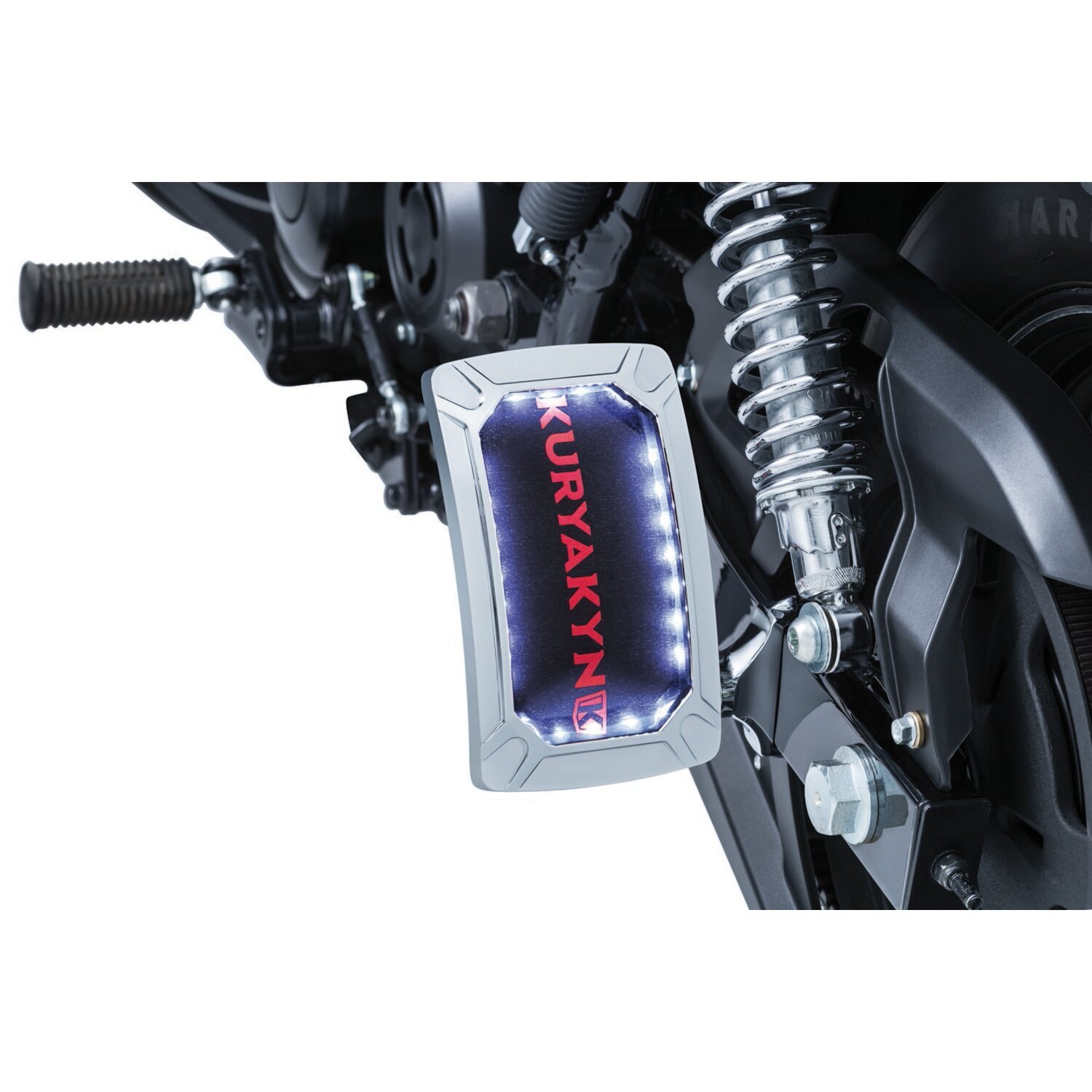 Kuryakyn, Nova curved license plate holder, vertical, Chrome