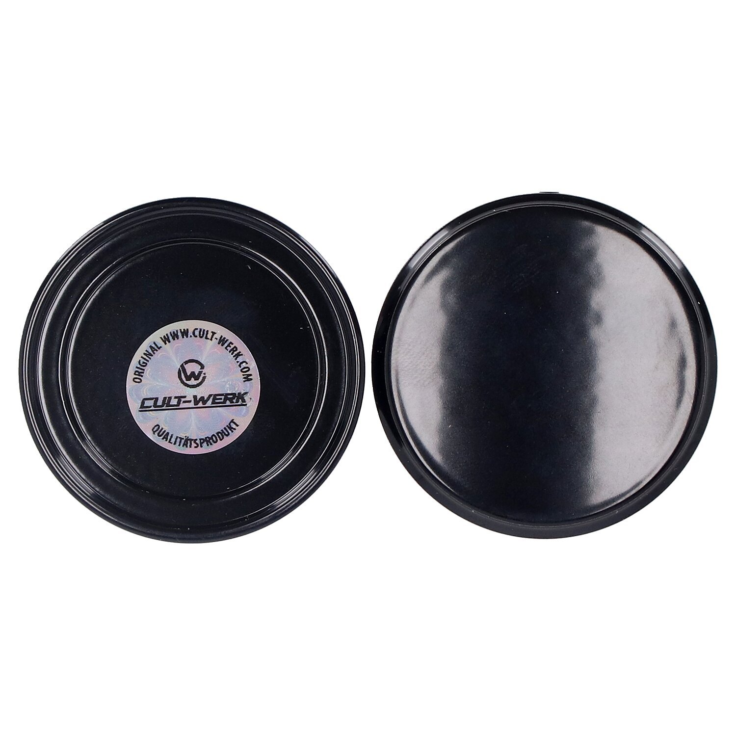 Cult-Werk, 2-piece fork tube cap bolt cover kit, Black, Gloss