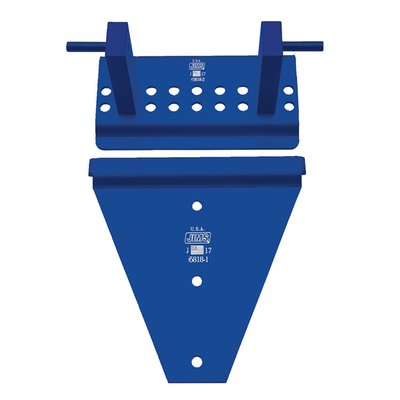 Used to provide a storage space in the workshop for fuel tanks of bikes that are being serviced. Temporarely parking the tank on a work bench, bike lift or any other available space can easily result in costly damage. Removed fuel tanks can now easily be stored on the wall and out of harms way. Fits most one-piece fuel tanks with 5/16 (approx. 8mm) or 3/8 (approx. 9.5mm) mounting hardware.