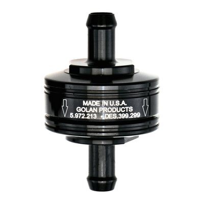 The filter elements are designed for use in the aerospace industry and is made of pleated 304 stainless steel with a filtering capacity of 10 micron on a total of 4 square inches of effective filtration area. 
It will flow 6 gallons per minute with the least possible restriction. Washable and indefinite re-useable. Filter housing is aluminum with a durable anodized finish. 
Dimensions 1.375"ø x .875" (34.9mm x 22.2mm). 
Fittings not included.