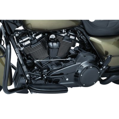 Gloss black. One-piece. Quality die-cast material, designed to provide a smooth surface and to cover the visible rough casting area.