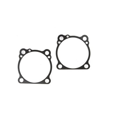Front & rear gasket for one engine. .010" thick SLS (Single Layer Steel), a non-embossed steel core with a .001" thick coating of heat resistant nitrile rubber on both sides.