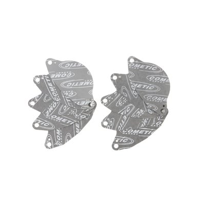 Fiber. Gasket for the OEM 60514-65 starter hole cover plate (block-off plate) used on the inner primary cover when a starter motor is not installed. OEM replacement reference 60518-65. 
Cometic's fiber gaskets are made from premium hi-temperature, hi-density creep resistant material that requires no re-torquing, no additional sealants, is fuel resistant and asbestos free.