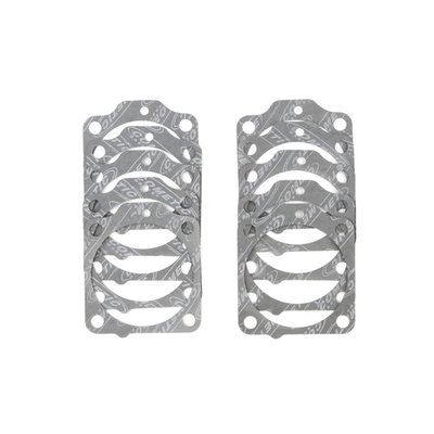 Front gasket. .031" fiber, a premium hi-temperature, hi-density creep resistant material that requires no re-torquing, no additional sealants, is fuel resistant and asbestos free. OEM replacement reference 16776-63.