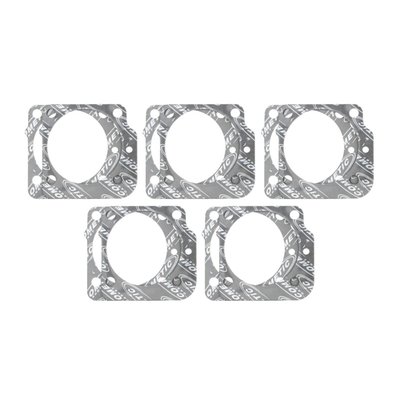 Rear gasket. .031" fiber, a premium hi-temperature, hi-density creep resistant material that requires no re-torquing, no additional sealants, is fuel resistant and asbestos free. OEM replacement reference 16777-63.