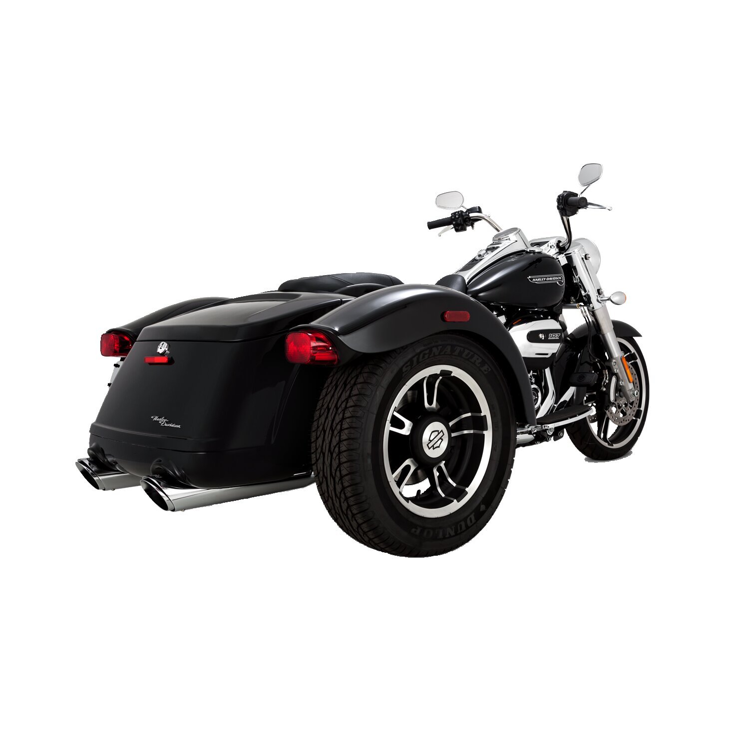 Vance & Hines, 4" Twin Slash Round slip-on mufflers, Chrome