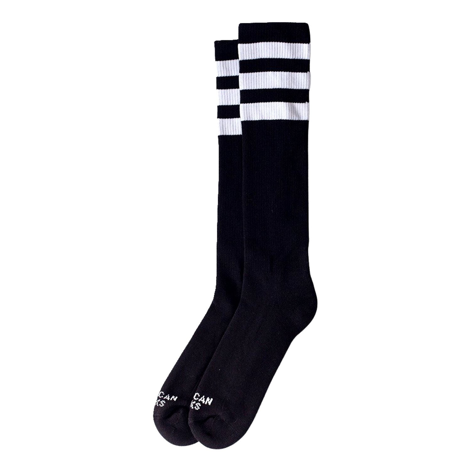 American Socks Black triple Knee High socks, One size fits most