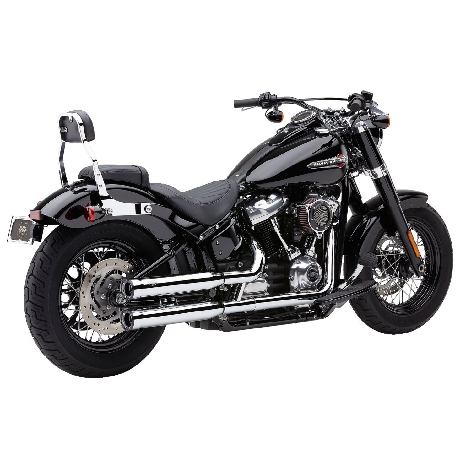 Cobra, 3" RPT Race Pro slip-on mufflers, Black, Chrome