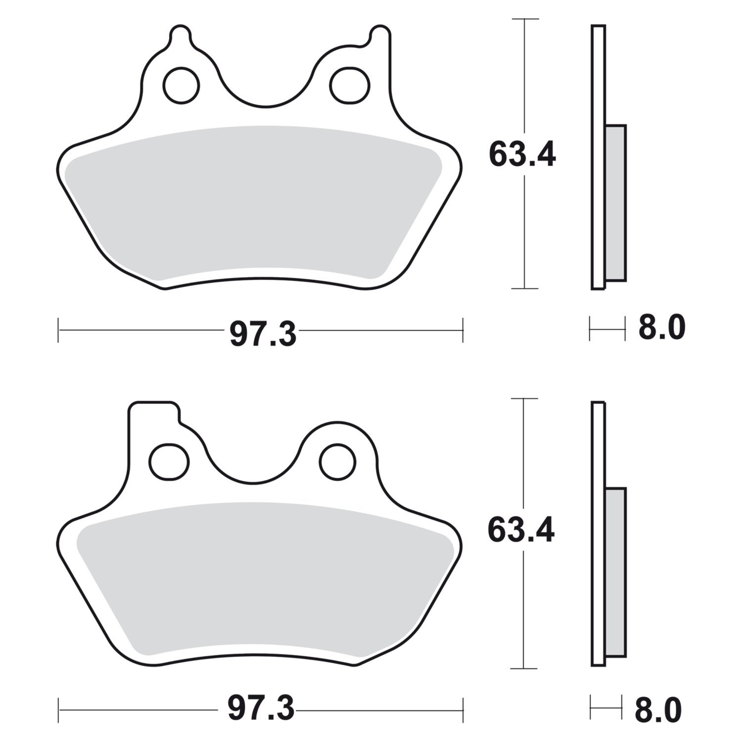 SBS, brake pads. Street Carbon Tech (organic
