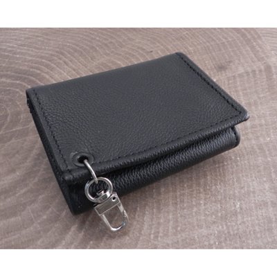 With hook for easy attachment of wallet chains or clip ons; measures approximately 3" x 4 1/4"