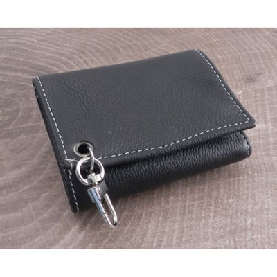 With hook for easy attachment of wallet chains or clip ons; measures approximately 3" x 4 1/4"