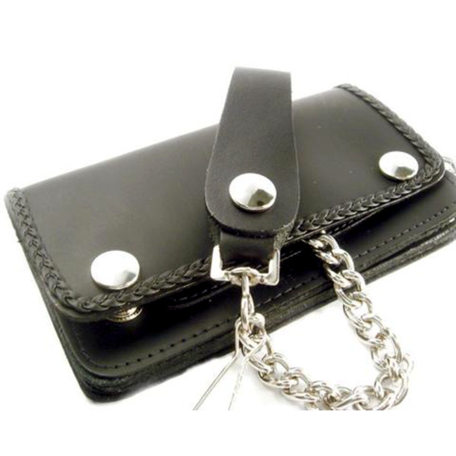 Amigaz Black Leather Biker Chain Wallet