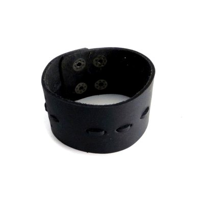 Width: 1 1/2"; made to fit 7 or 8" wrists; with snap closure