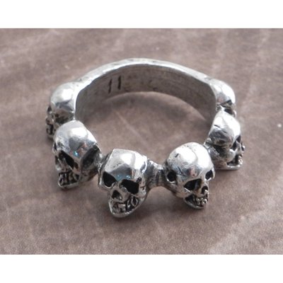 Pewter ring; antique silver plated