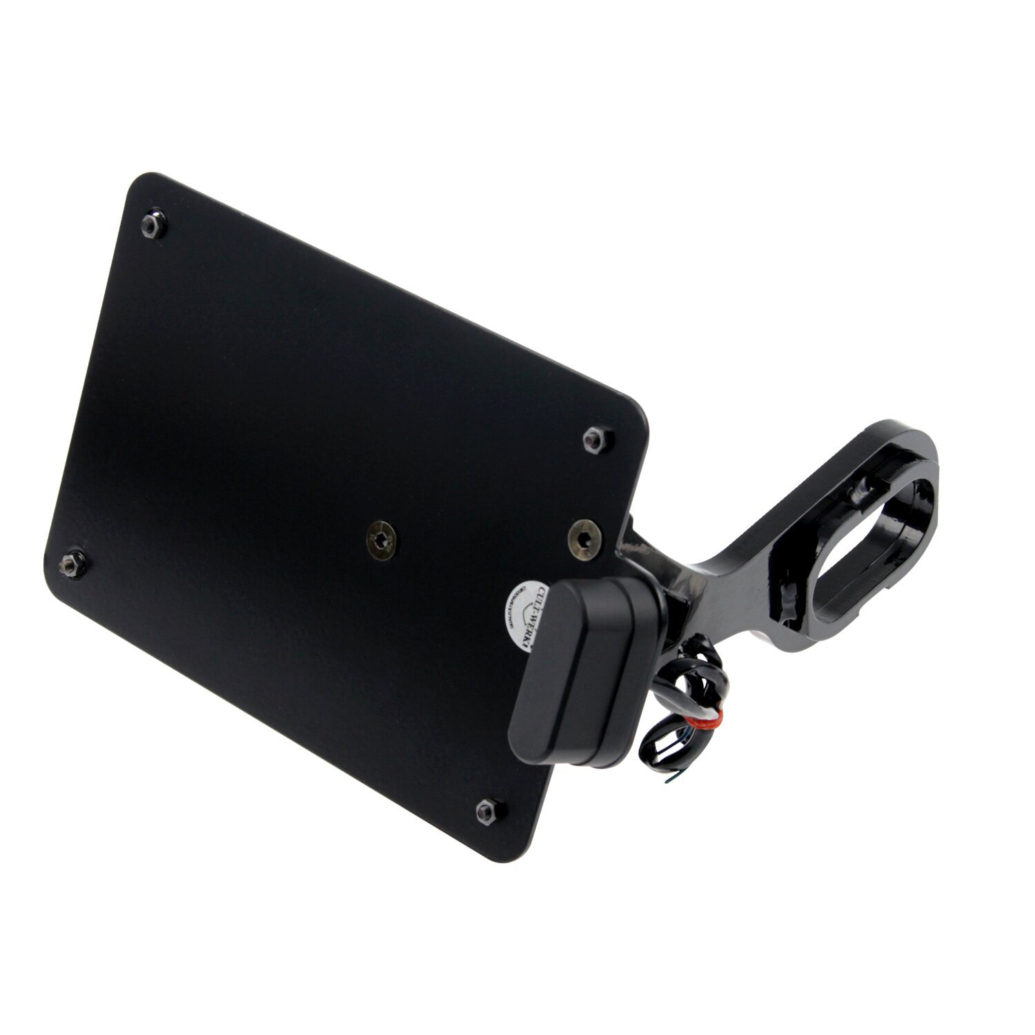 Cult-Werk, side mount license plate bracket. Netherlands, Black, Gloss