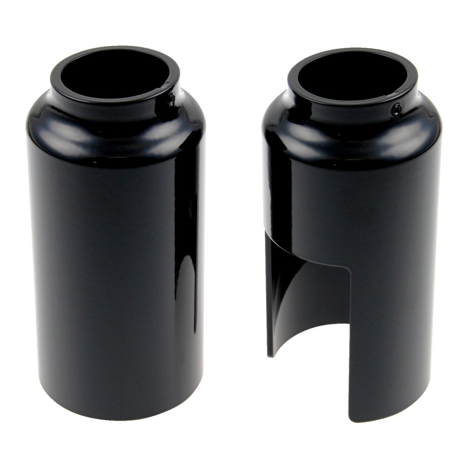 Cult-Werk, 2-piece lower fork tube cover kit, Black, Gloss