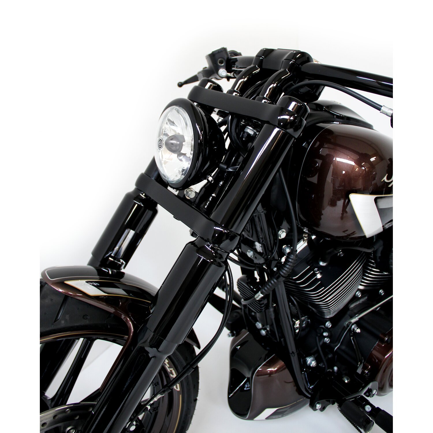 Cult-Werk, 2-piece lower fork tube cover kit, Black, Gloss