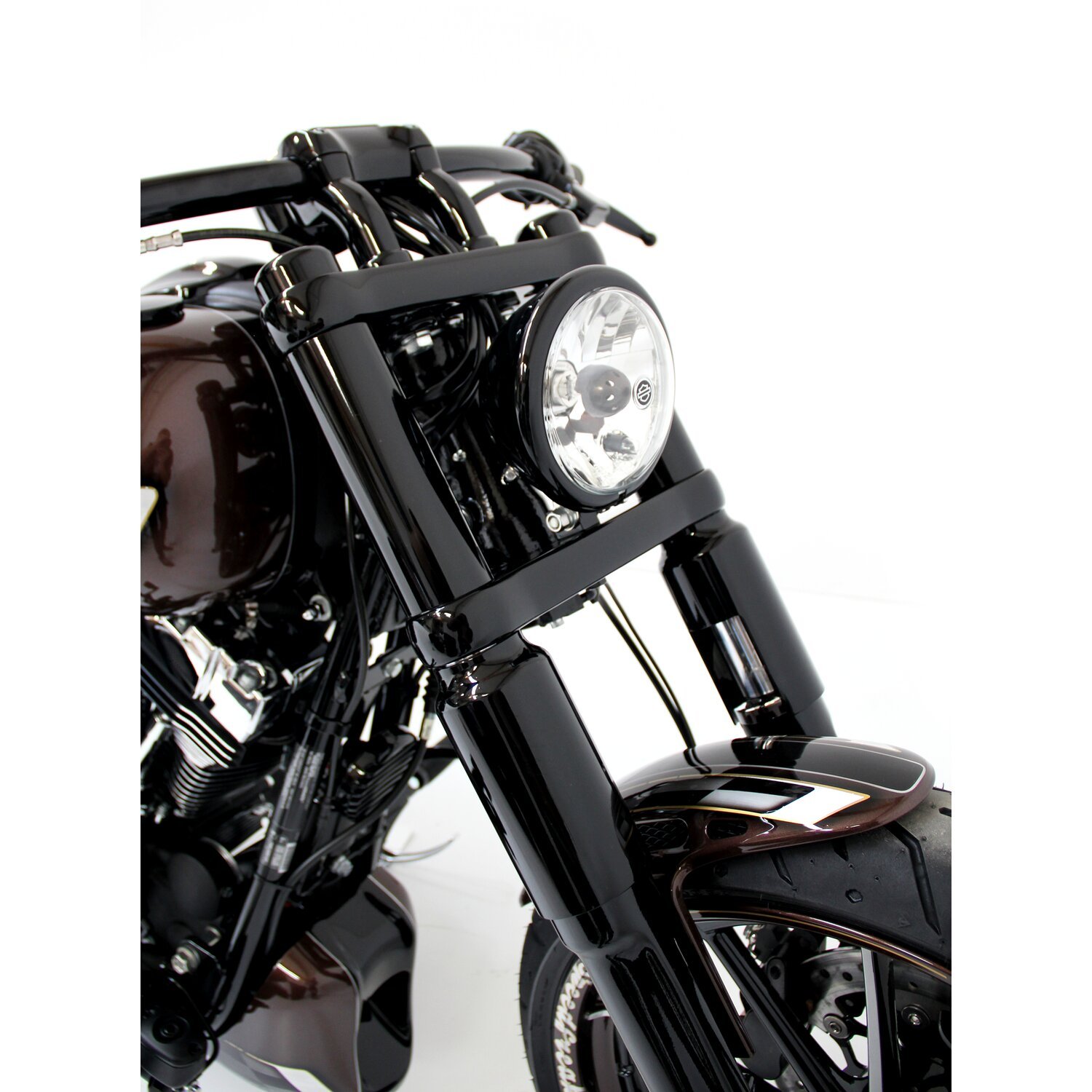 Cult-Werk, 2-piece lower fork tube cover kit, Black, Gloss