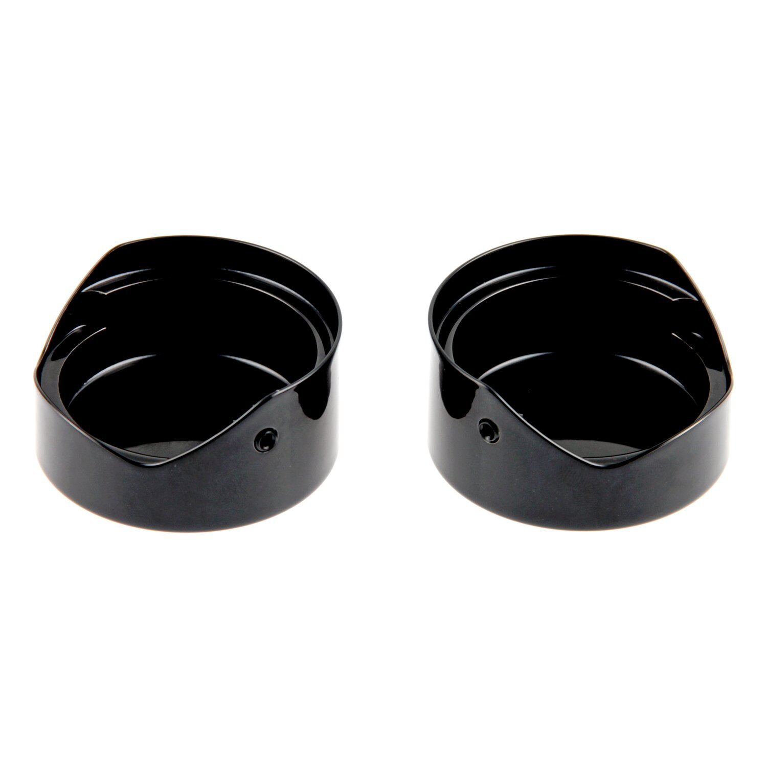 Cult-Werk, 2-piece fork tube cap bolt cover kit. Black, logo, Gloss
