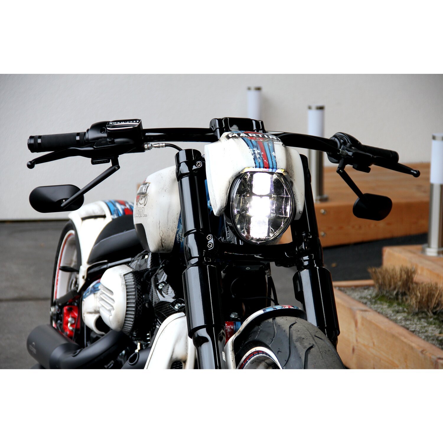 Cult-Werk, FXBR headlamp mask 'V-Rod style, Black, Matte