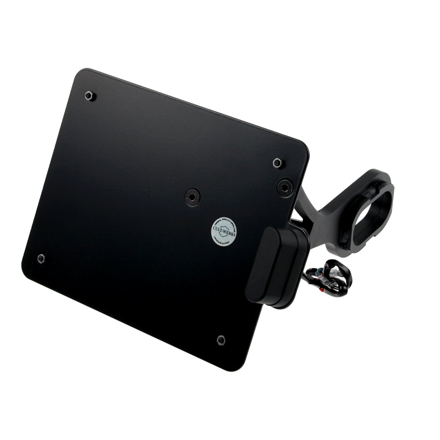 Cult-Werk, side mount license plate bracket black, Austria, Gloss