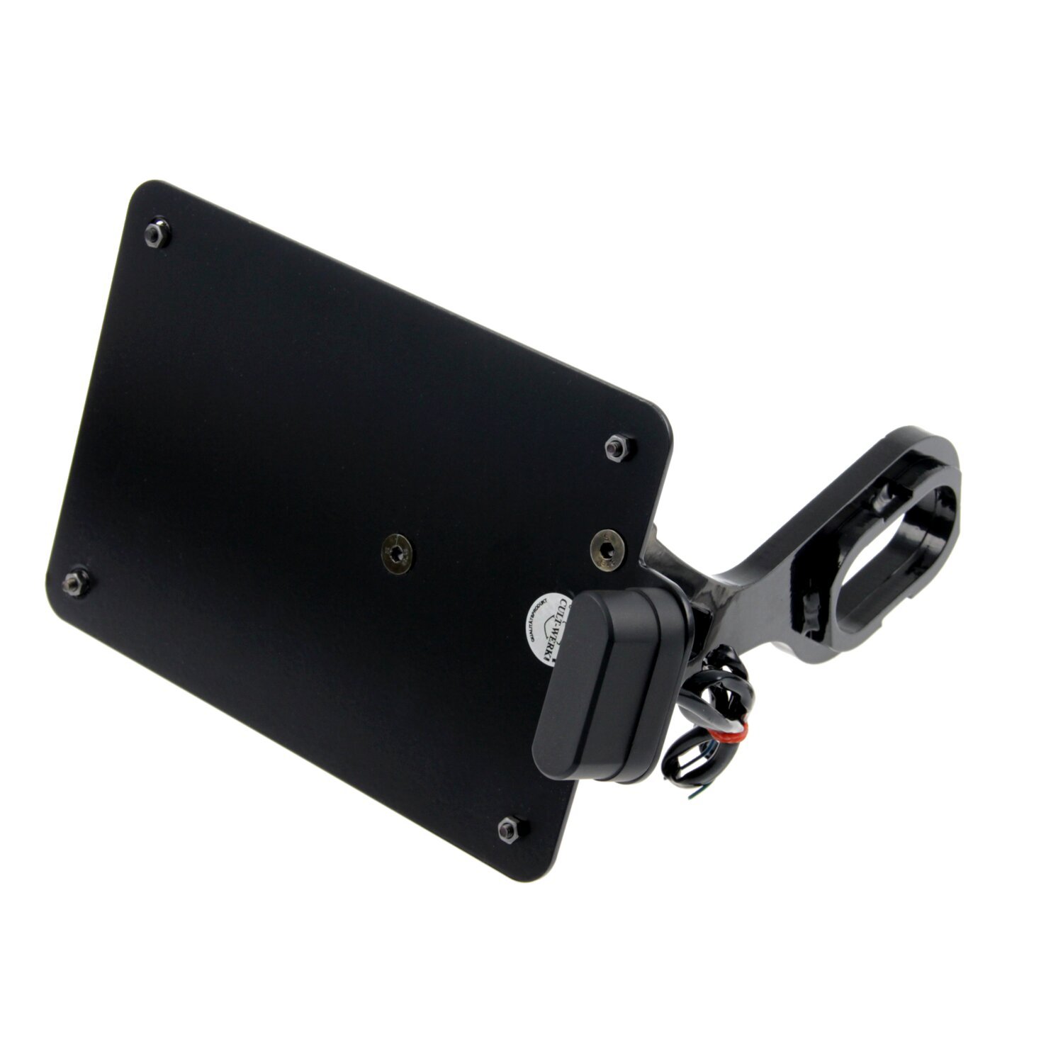 Cult-Werk, side mount license plate bracket. Netherlands, Black, Gloss
