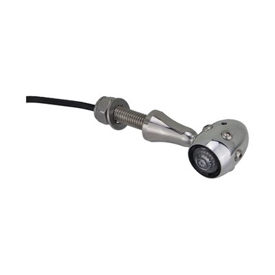 - Turn signal function only
- Front/Rear use
- Clear lens
- ECE approved lens
- CNC machined billet aluminum
- Dimensions: 27mm diameter x 35mm long
- M8 mounting bolt.