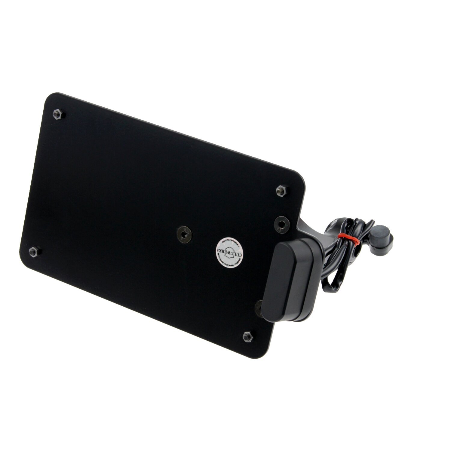Cult-Werk, side mount license plate bracket black. France, Gloss